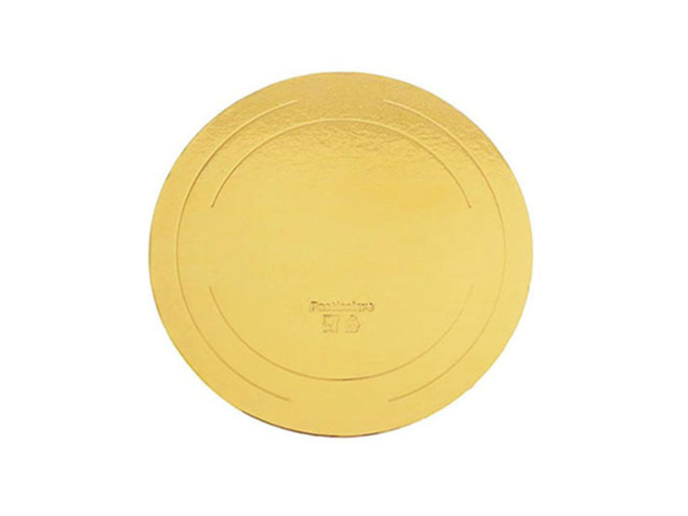 Подложка для тортов круглая d300 h2.5 мм золото усиленная
