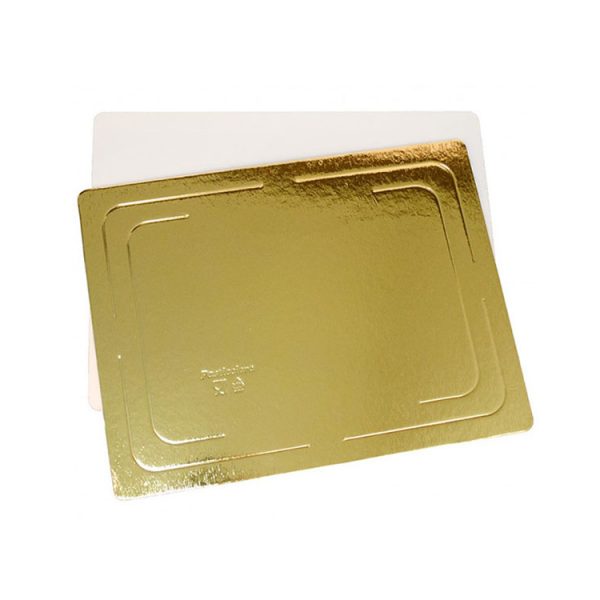 Подложка кондитерская прямоугольная 300х400 h3.2мм золото белый жемчуг усиленная