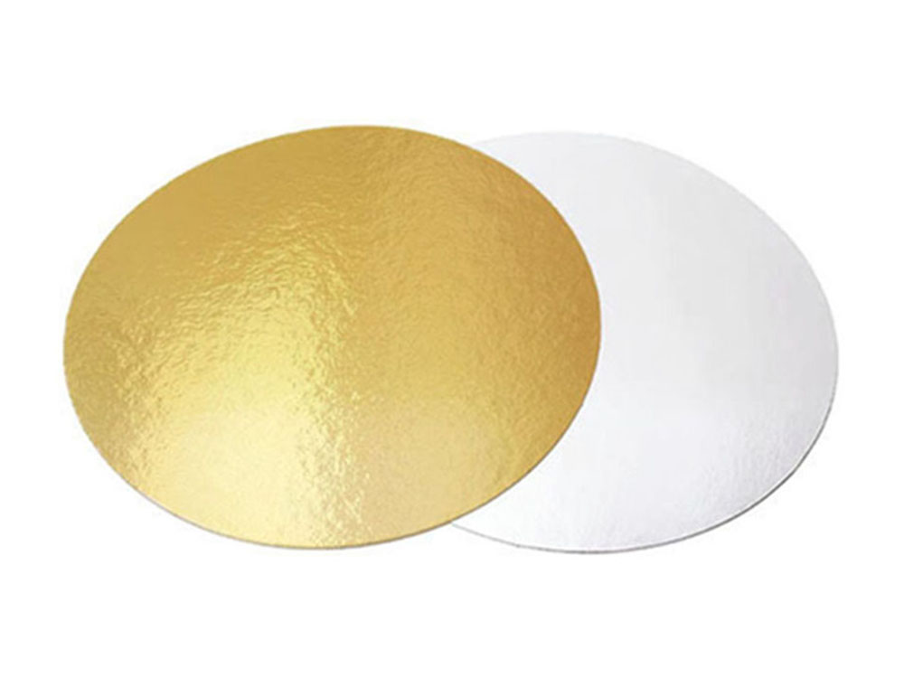 Подложка для тортов круглая 380 золото-жемчуг усиленная