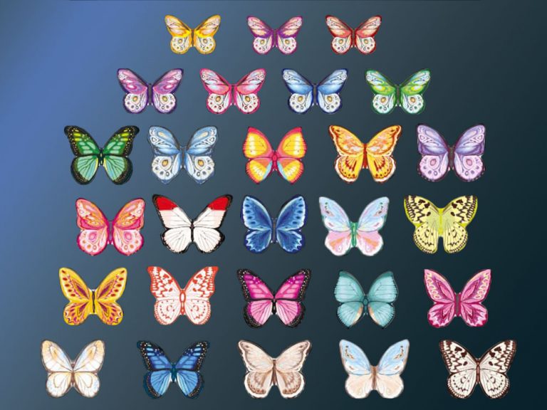 Вафельный декор Бабочки разноцветные двухсторонние (180 штук) tp59943
