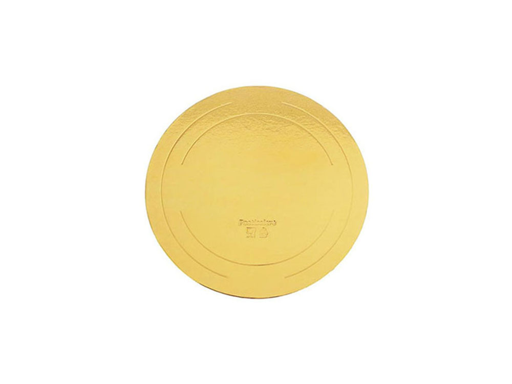 Подложка для тортов круглая d260 h2.5 мм золото усиленная