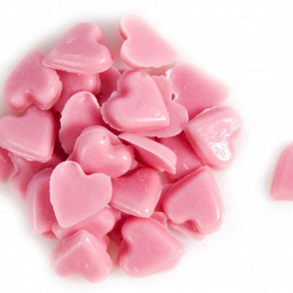Декоративное украшение из натурального шоколада 78413 розовая посыпка Сердечки