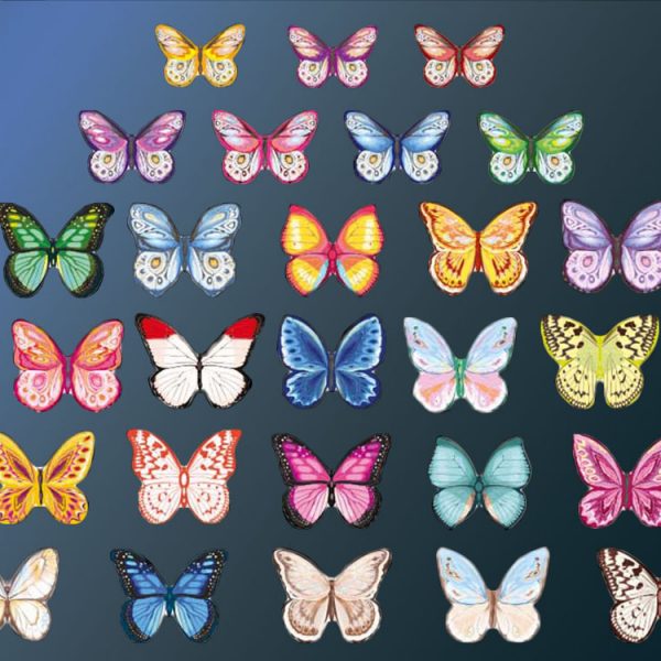 Вафельный декор Бабочки разноцветные двухсторонние (180 штук) tp59943