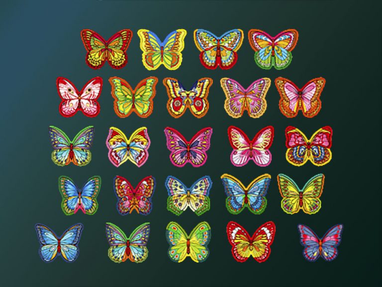 Вафельный декор Бабочки цветные с рисунком (180 штук) hk27232