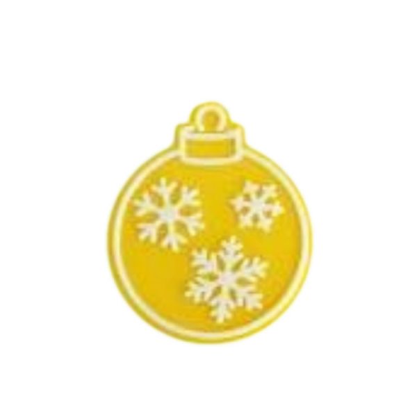 Декор из шоколадной глазури 40х33 (480 штук) ЕG-0018 Шар новогодний желтый