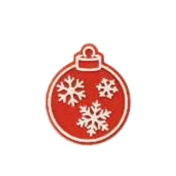 Декор из шоколадной глазури 40х33 (480 штук) КG-0018 Шар новогодний красный