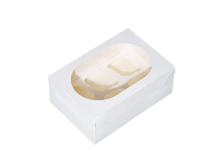 Упаковка с ложементом Короб для маффинов 250х170 h100 ForGenika MUF 6 PRO I Window White на 6 маффинов
